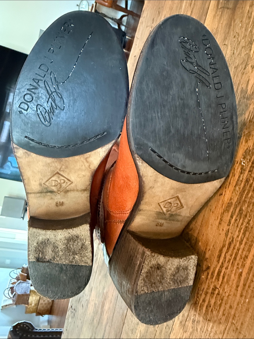 Donald Pliner Pumpkin Brown Studded Leather Vintage Bara Boots Size 8 — image 6 of 7